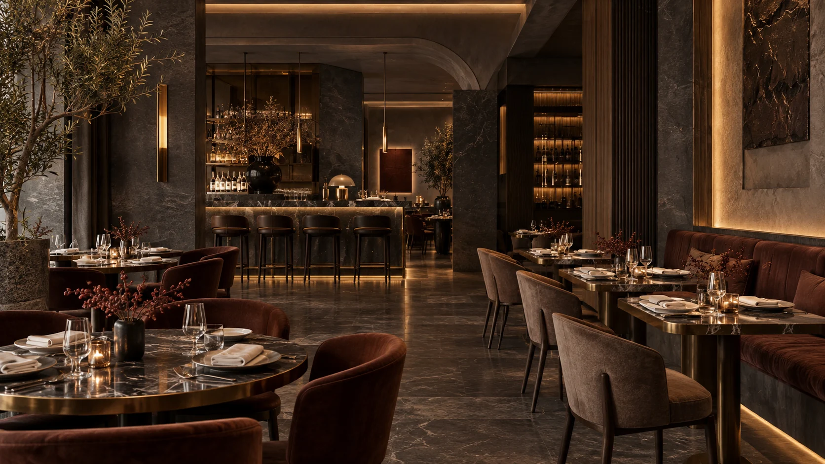 Aland Steak House Erbil için restoran iç mimarisi atmosferini temsil eden görsel